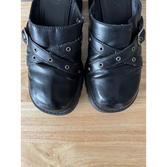 Vintage 90s y2k MUDD Platform Chunky Lugg Sole Slip on Clogs/Mules Buckle Sz 8 - Picture 4 of 14